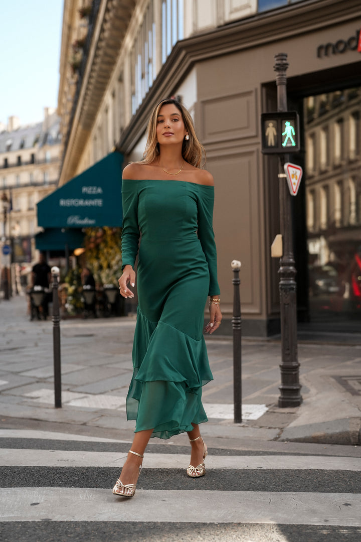 FIONA LONG GREEN DRESS