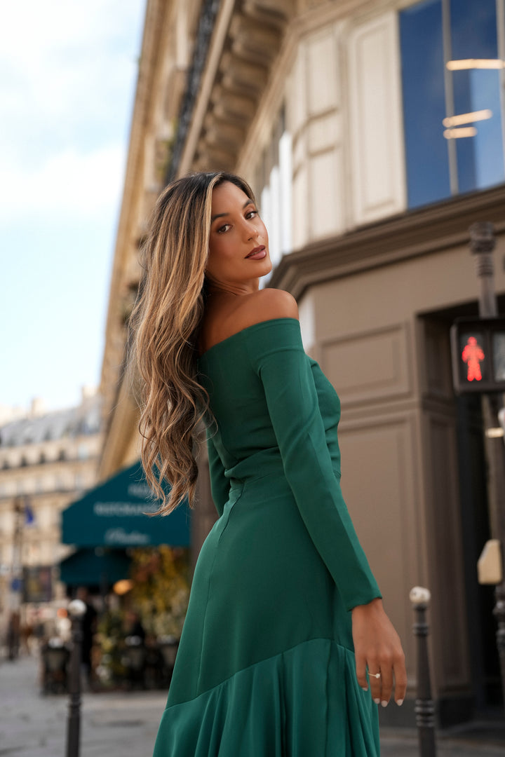 FIONA LONG GREEN DRESS