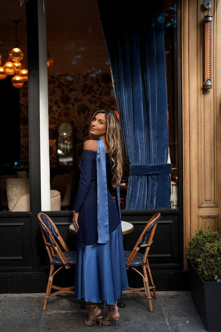 FIONA LONG SLEEVE NAVY BLUE DRESS