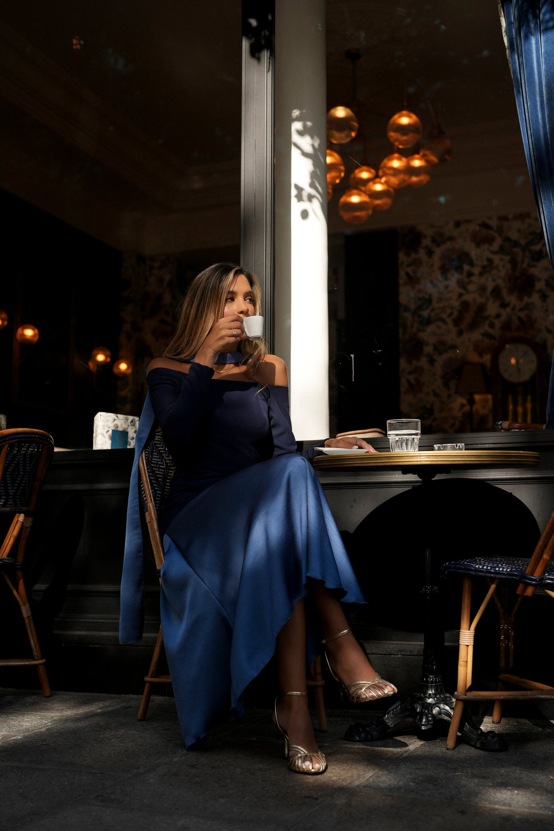 FIONA LONG SLEEVE NAVY BLUE DRESS