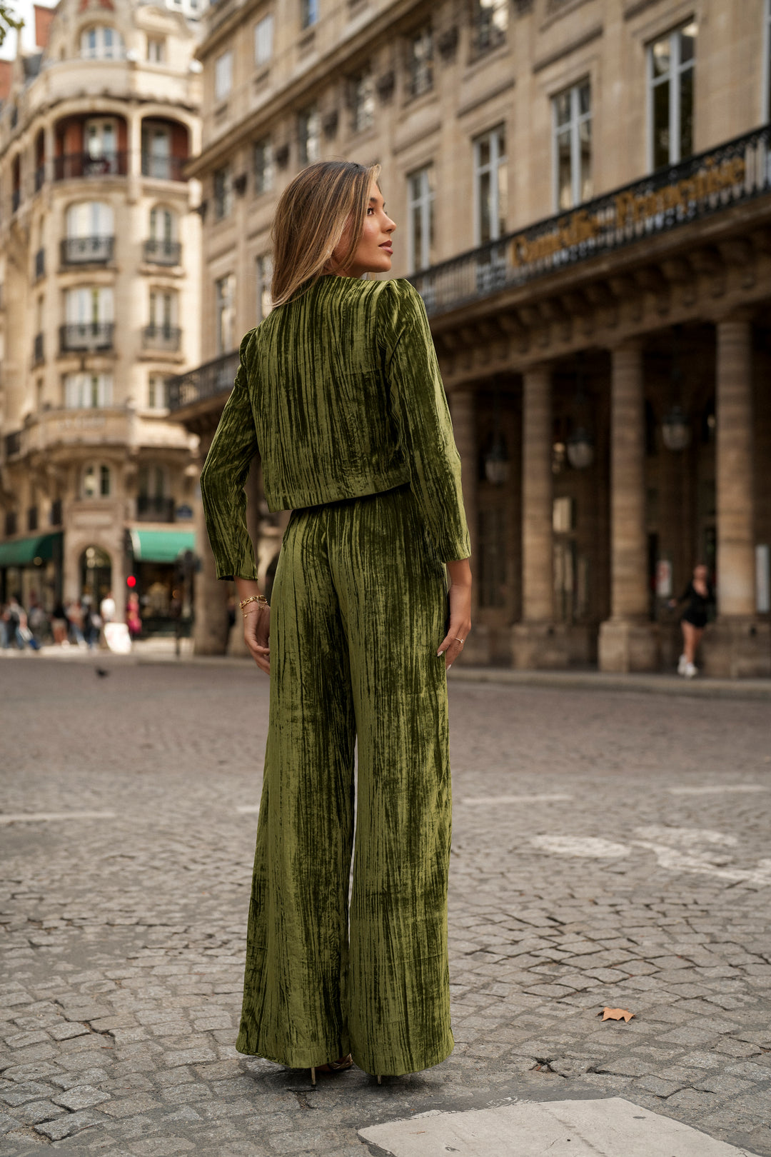 OLIVIA GREEN VELVET SET