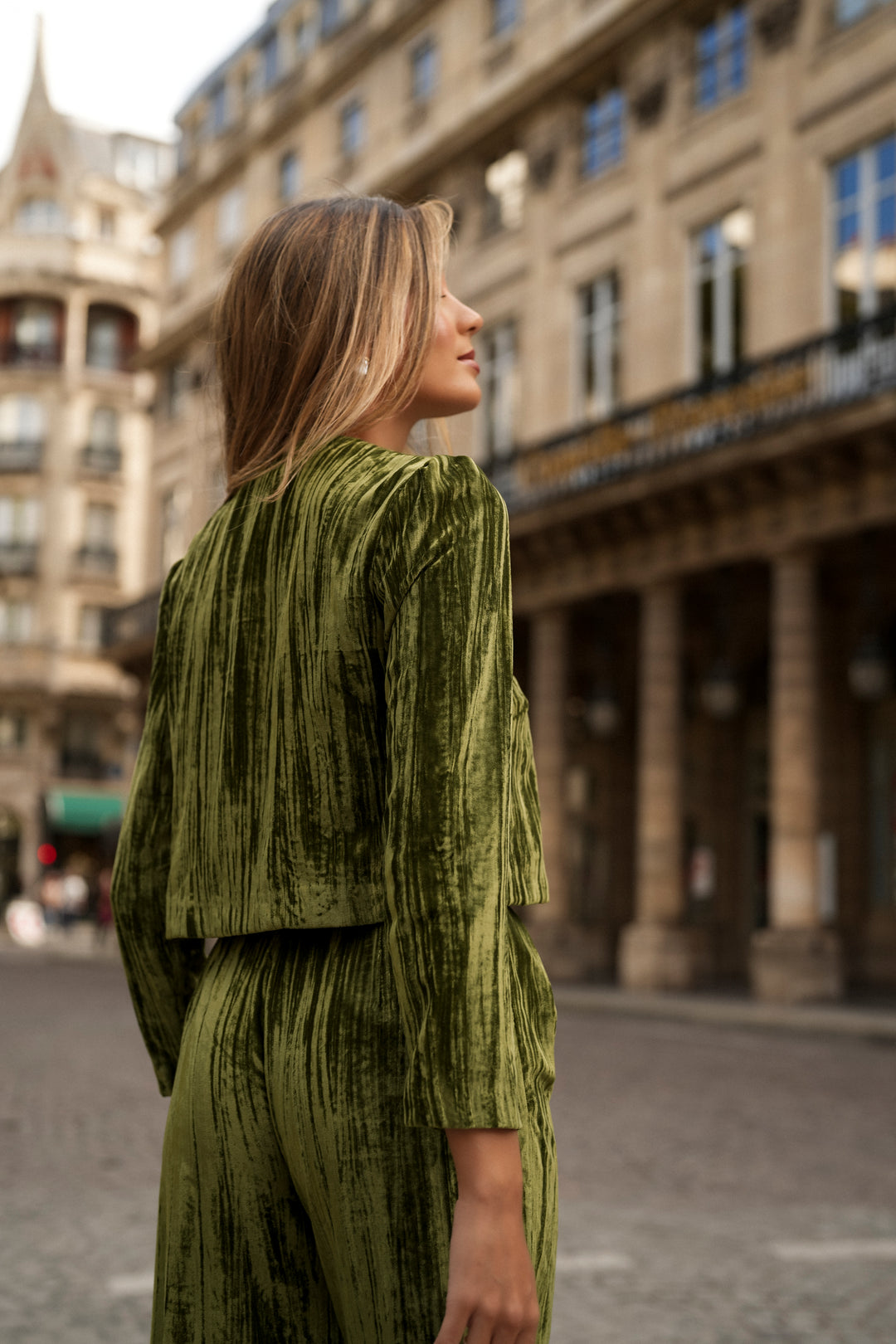 OLIVIA GREEN VELVET SET