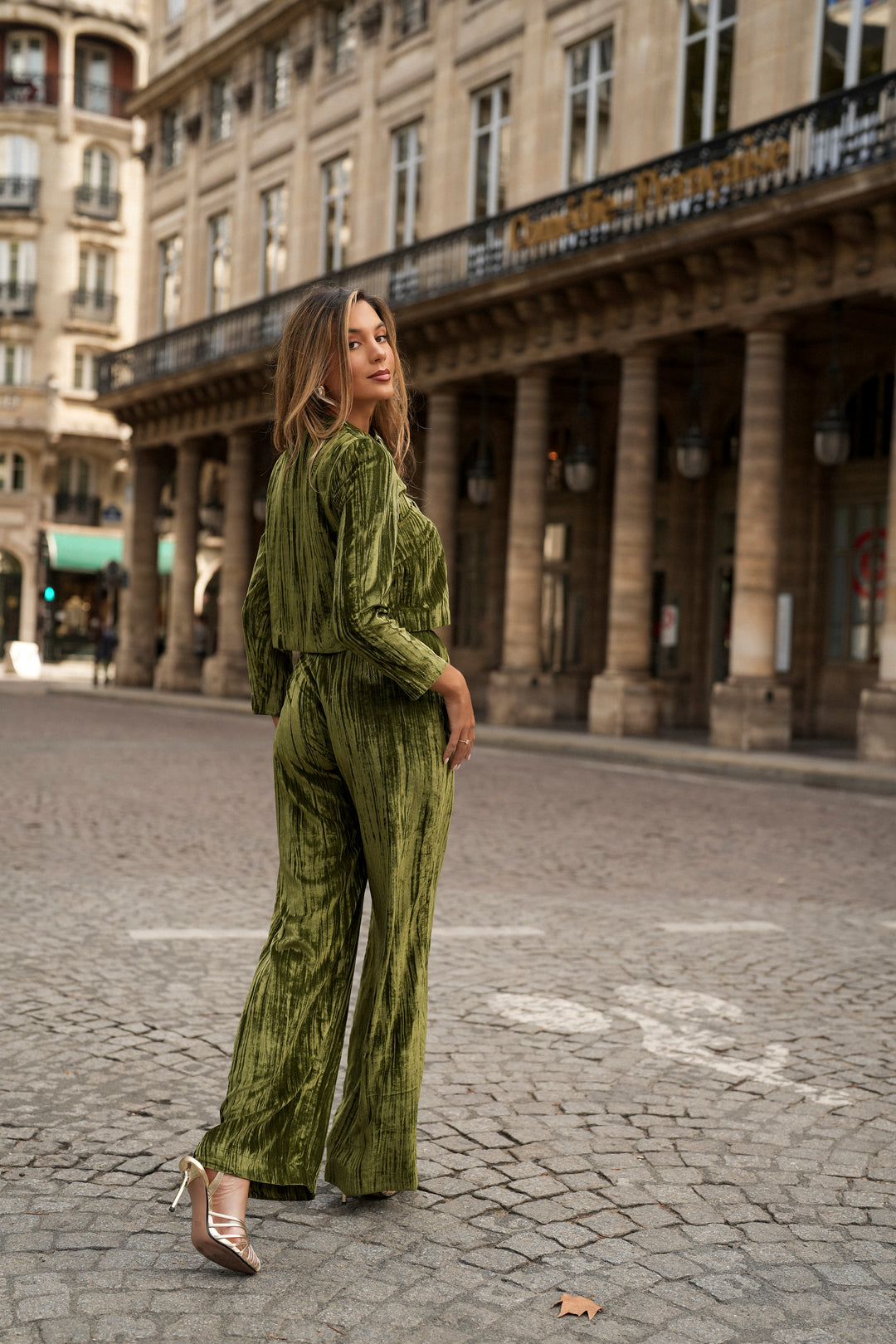 OLIVIA GREEN VELVET SET