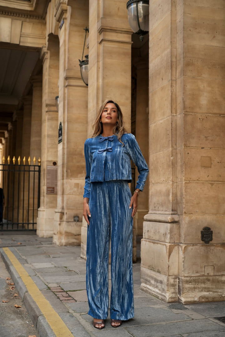 OLIVIA BLUE VELVET SET