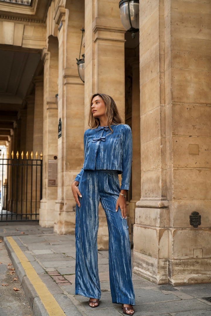 OLIVIA BLUE VELVET SET
