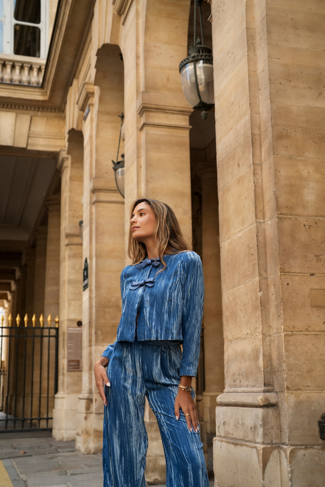 OLIVIA BLUE VELVET SET