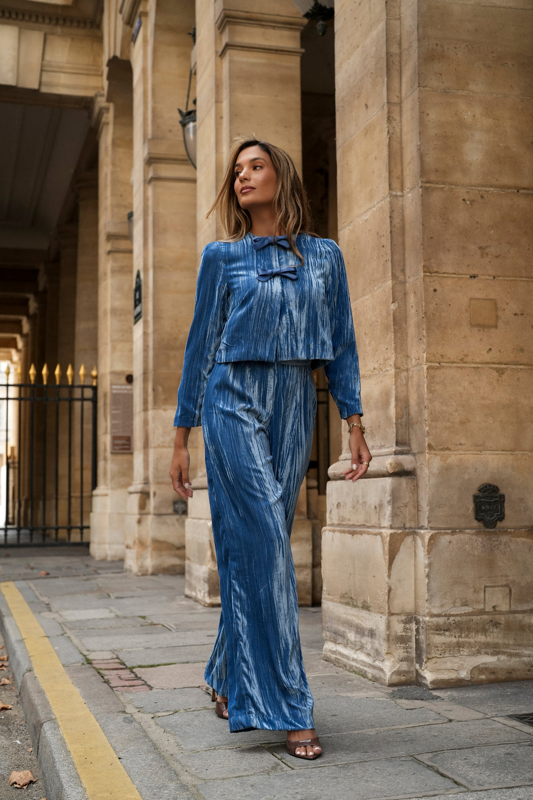 OLIVIA BLUE VELVET SET