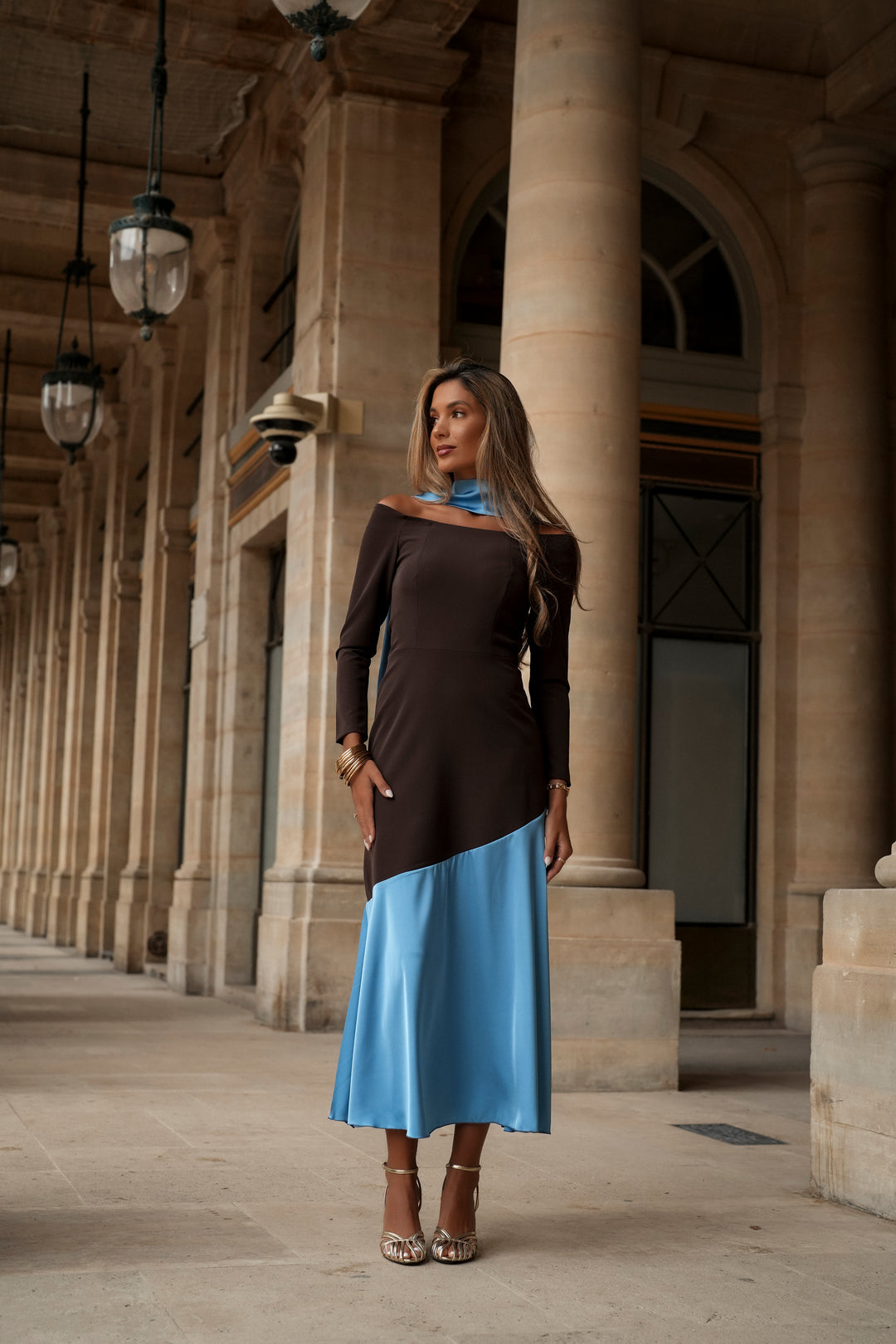 VESTIDO FIONA M/LARGA MARRÓN