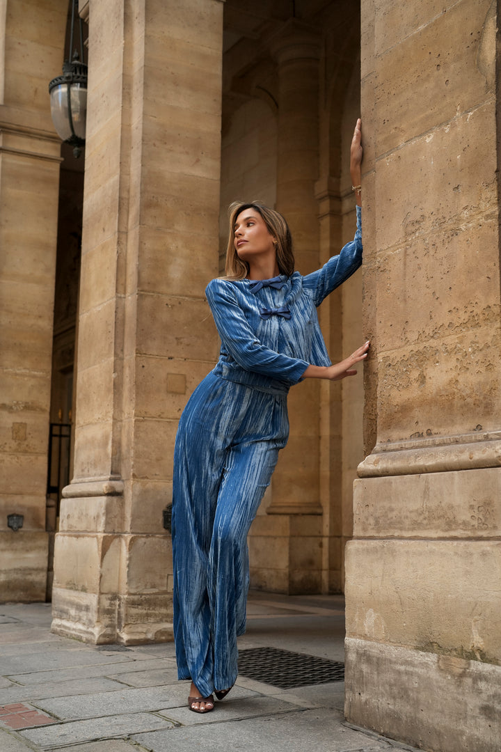 OLIVIA BLUE VELVET SET