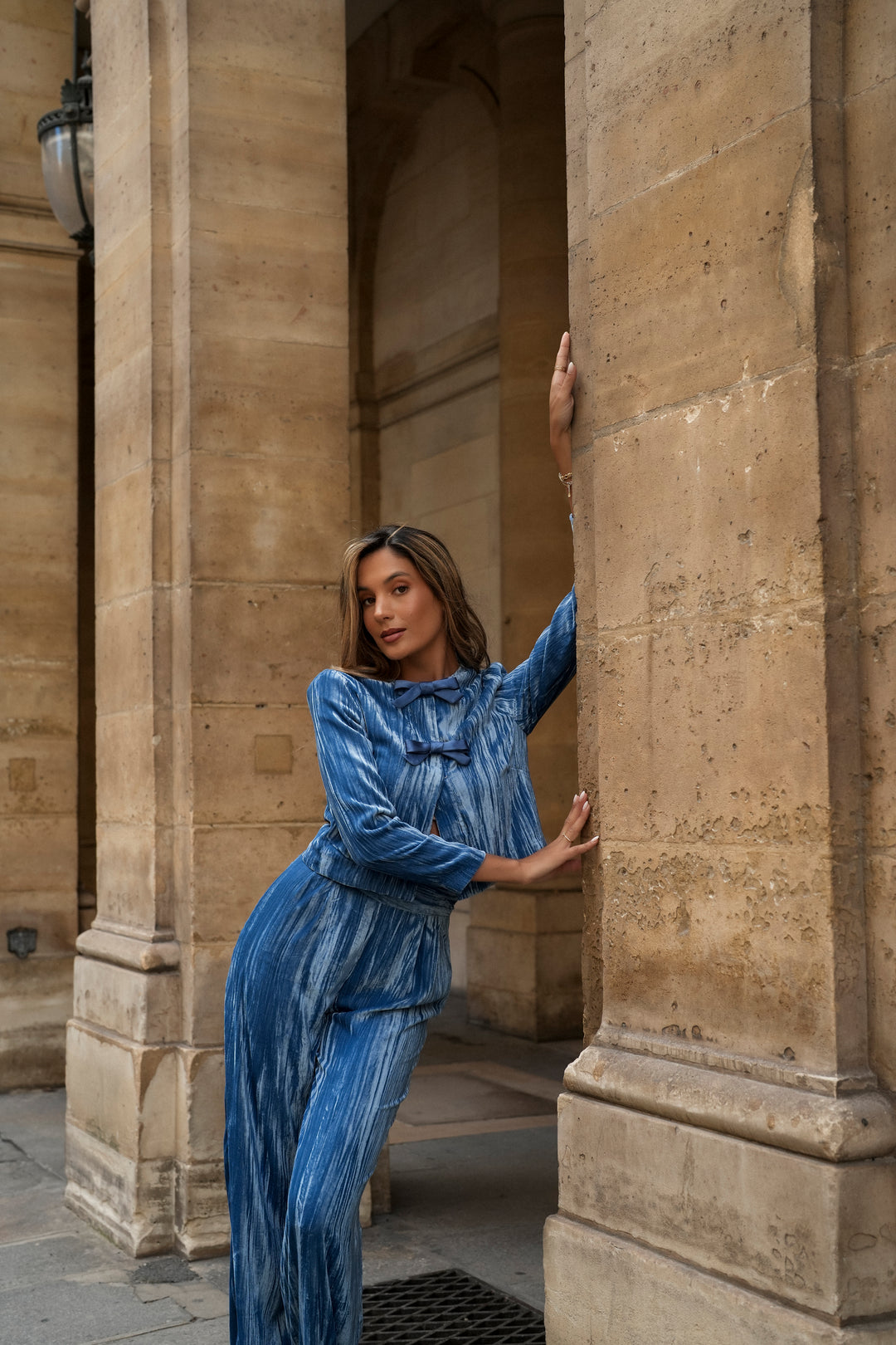 OLIVIA BLUE VELVET SET