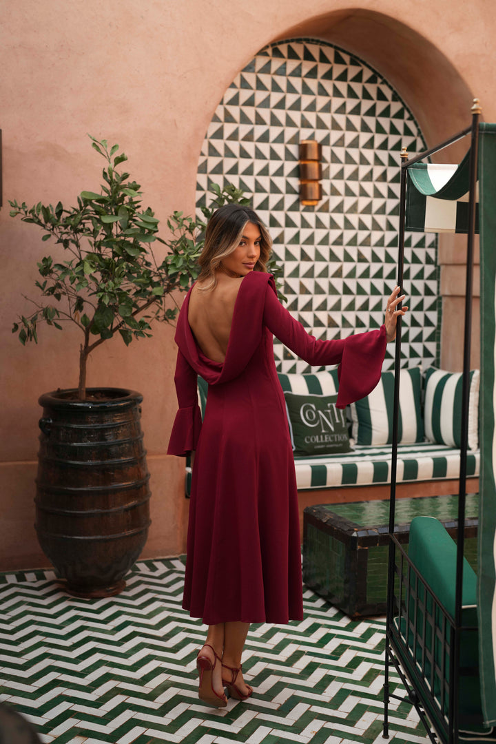 VESTIDO LIVIA VERMELHO MANGA COMPRIDA