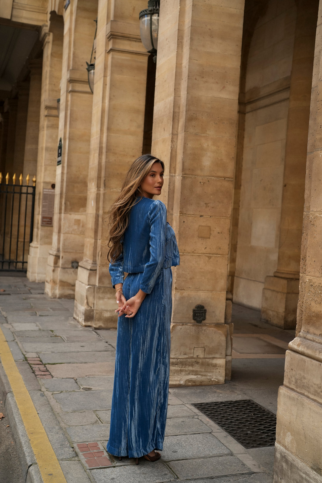 OLIVIA BLUE VELVET SET