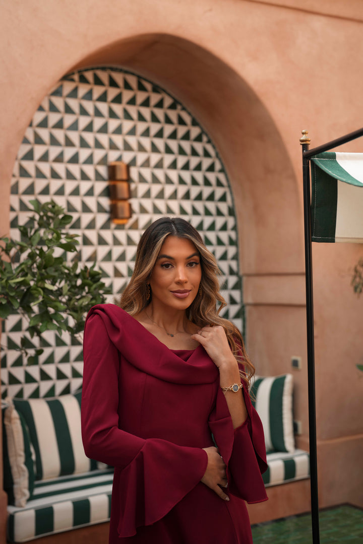 VESTIDO LIVIA VERMELHO MANGA COMPRIDA