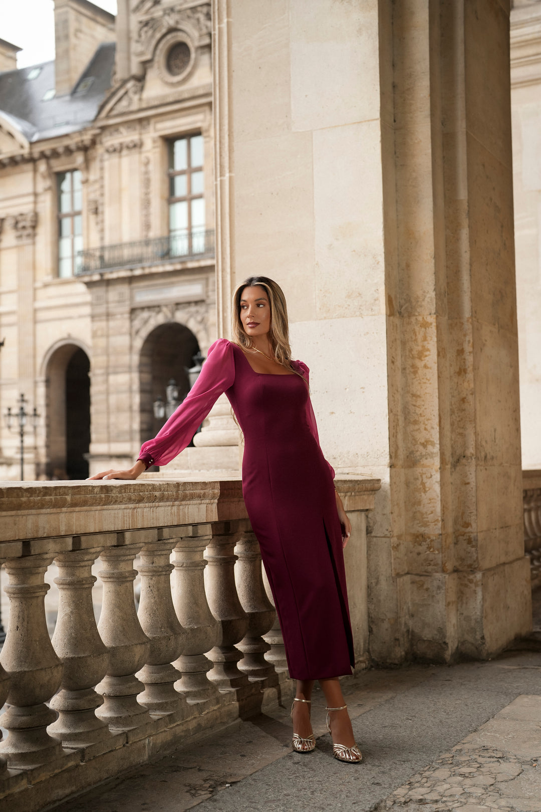 CELINE GARNET DRESS
