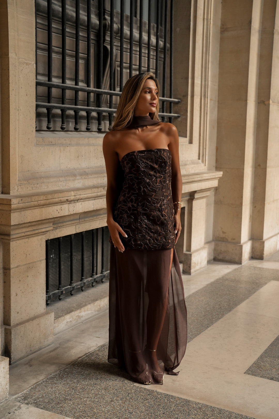 ISABELLA BROWN DRESS