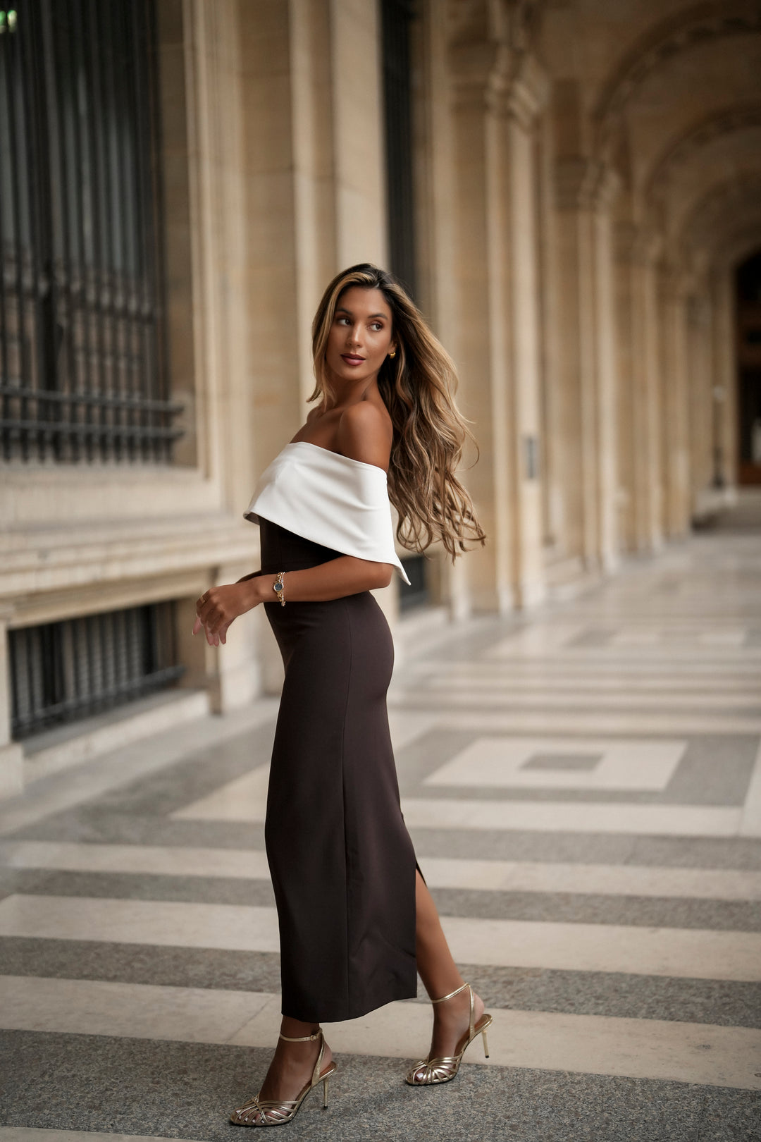 BROWN SAILBOAT DRESS