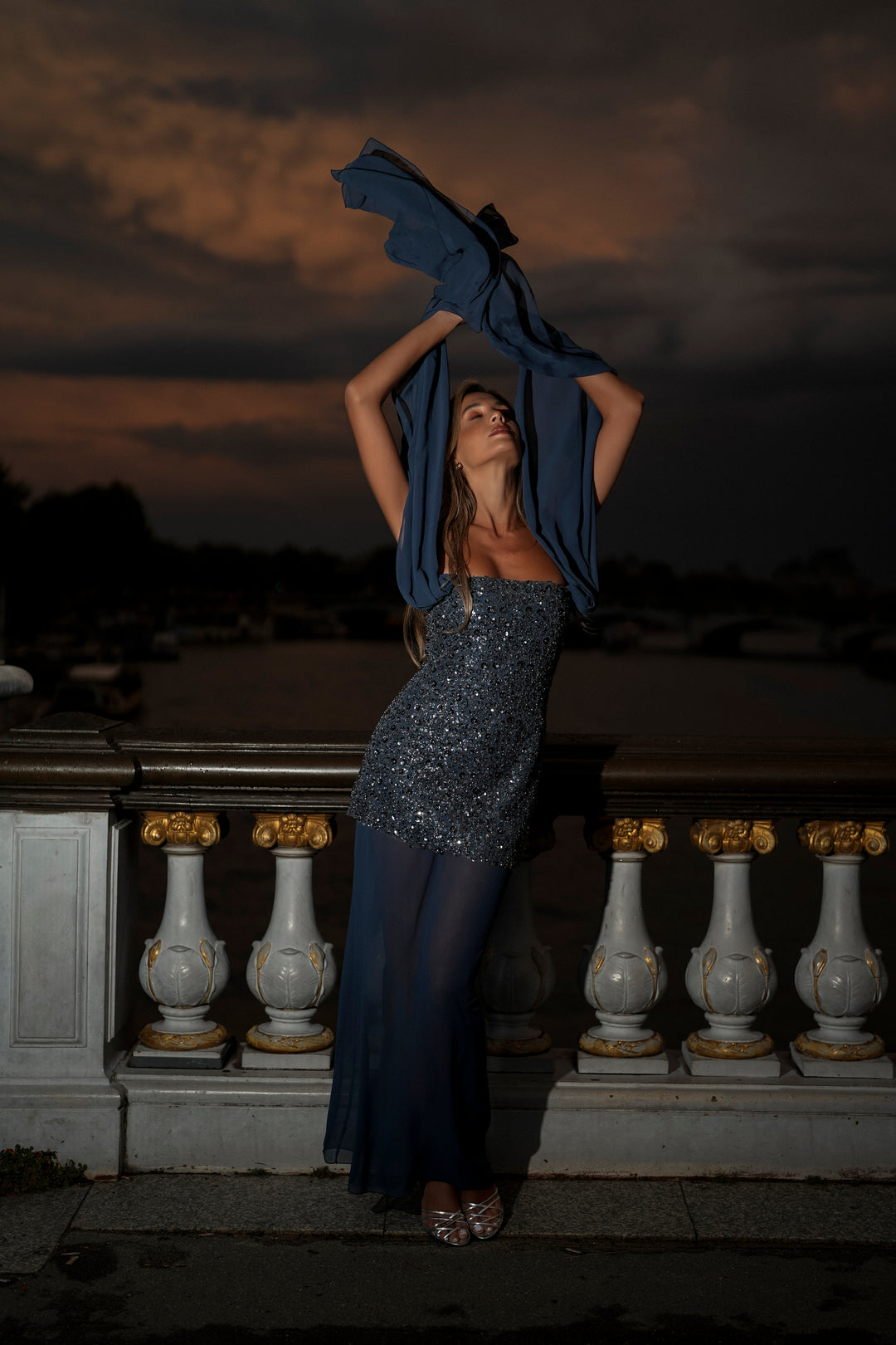 ISABELLA BLUE SEQUIN DRESS