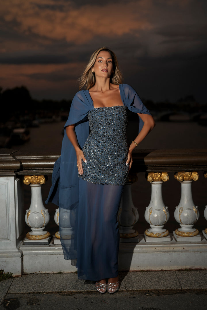 ISABELLA BLUE SEQUIN DRESS