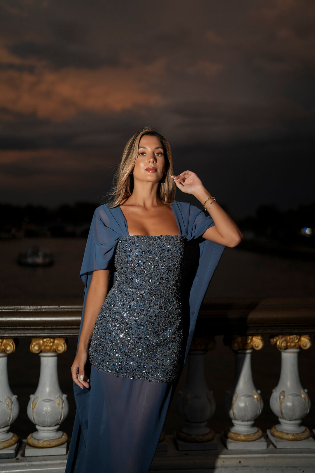 ISABELLA BLUE SEQUIN DRESS