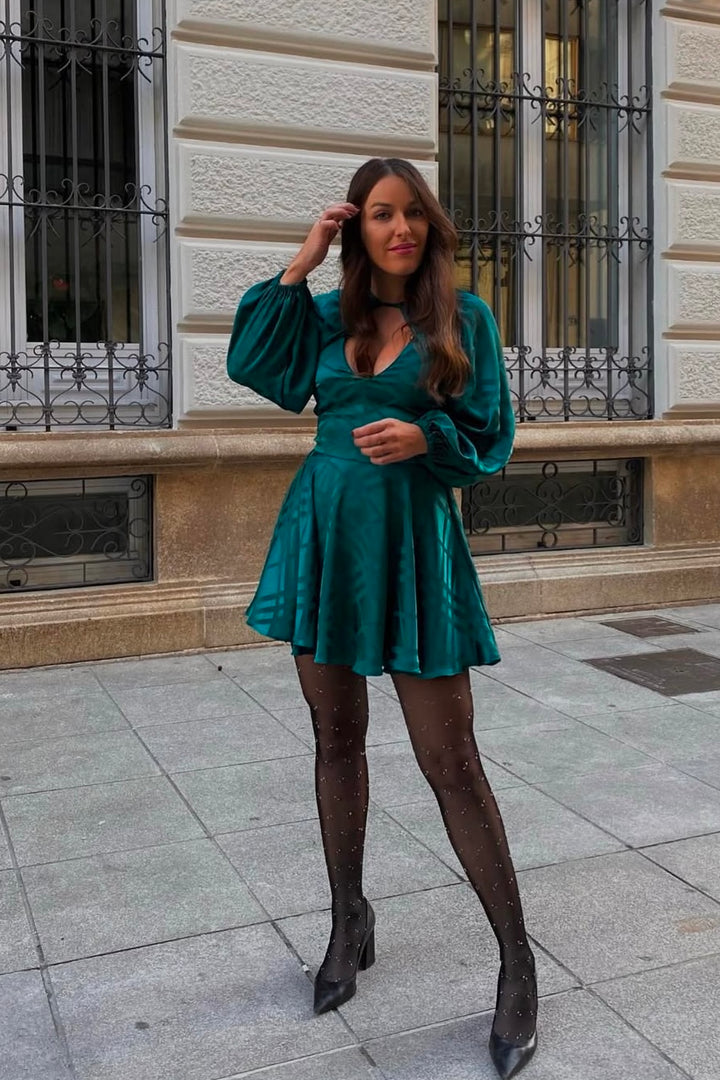 VESTIDO JACQUARD VUELO