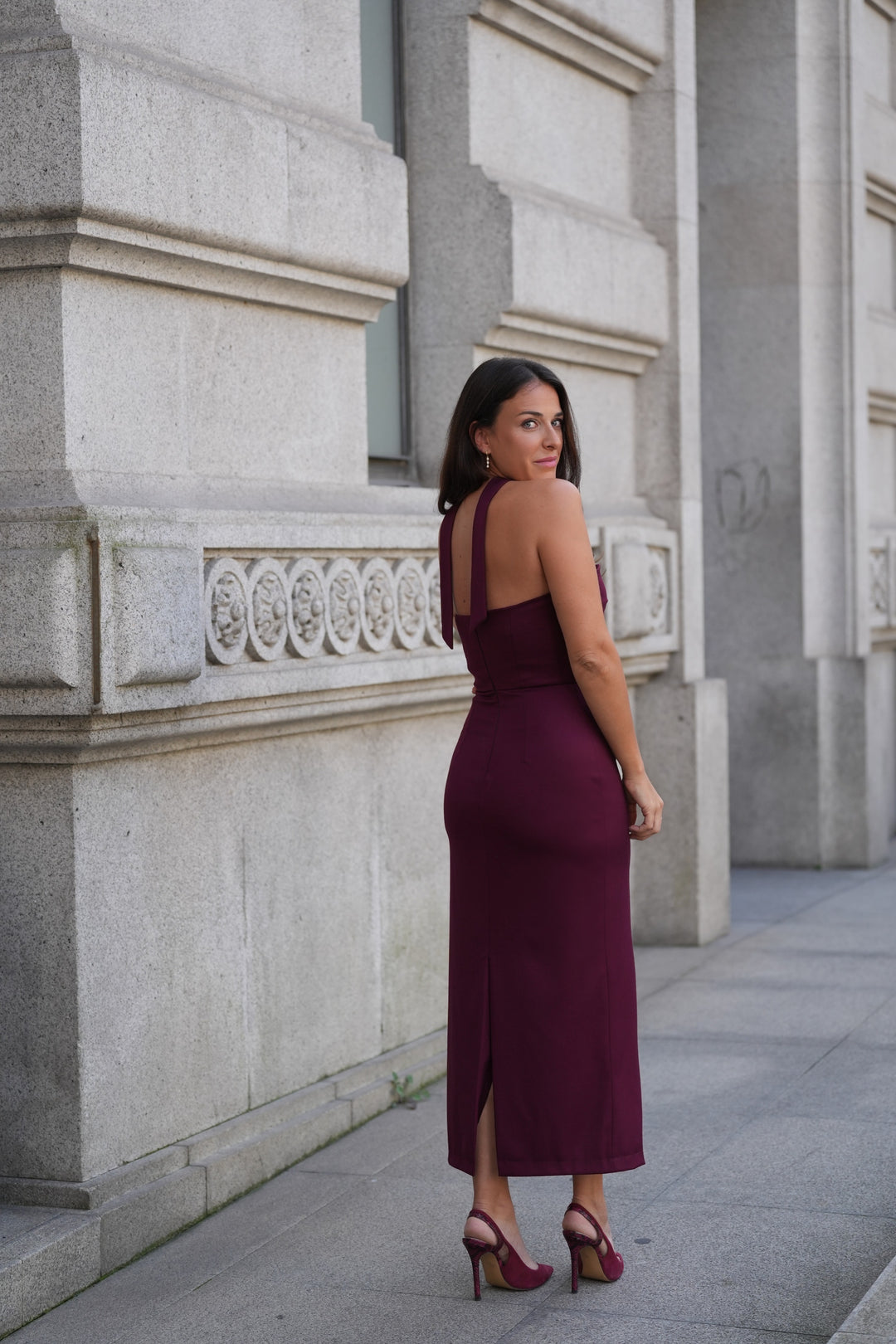 francescas burgundy dress Cindy Ruffle Mini Dress