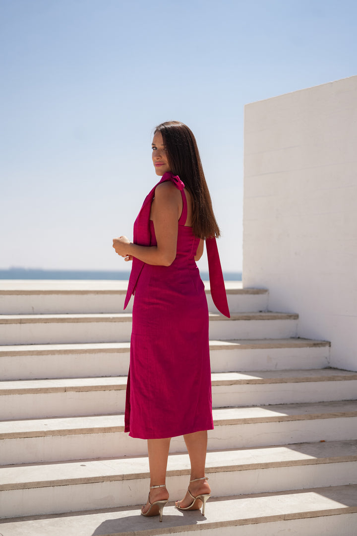 VERONA DRESS CHERRY LINEN