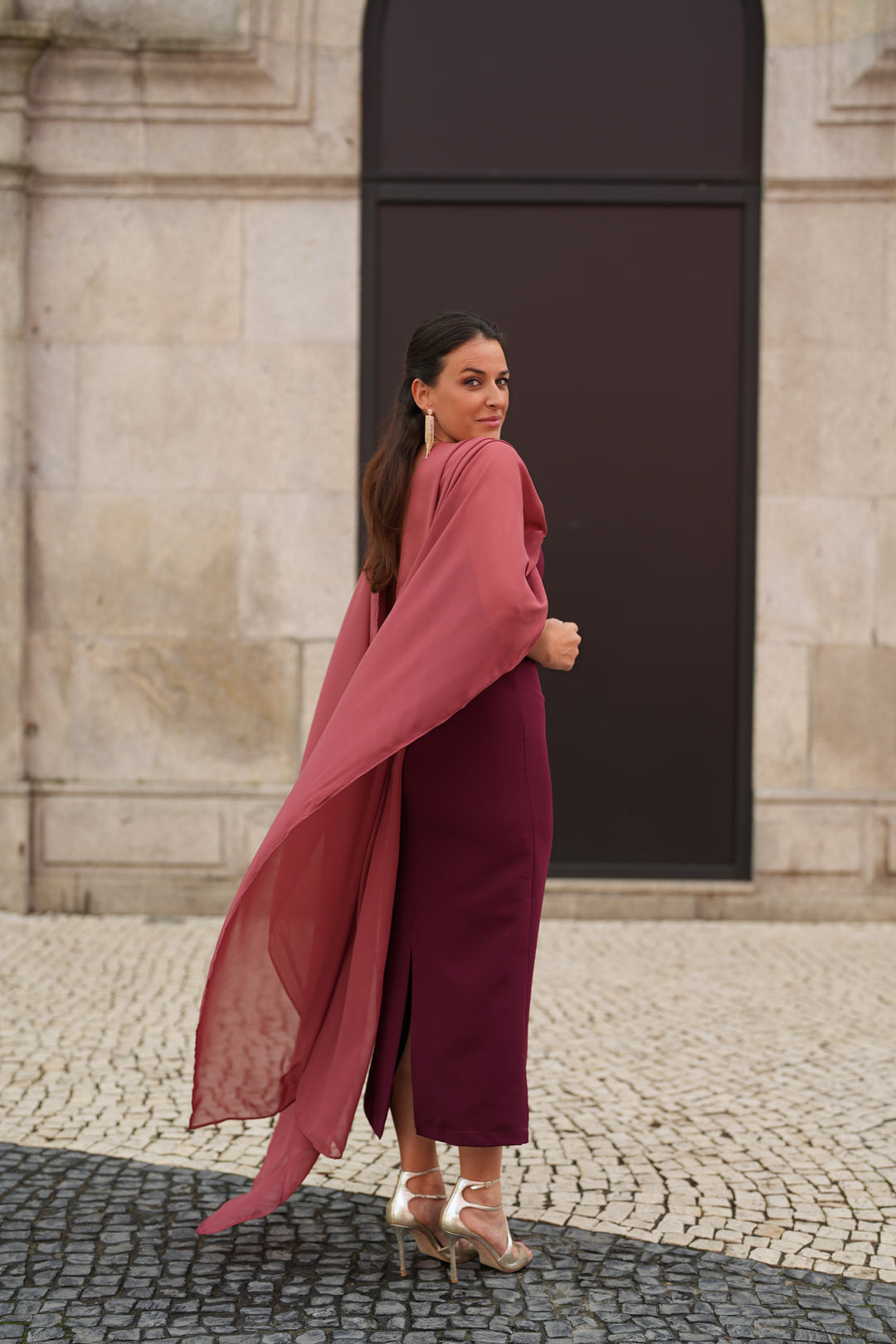 DARK RED NICOLE DRESS