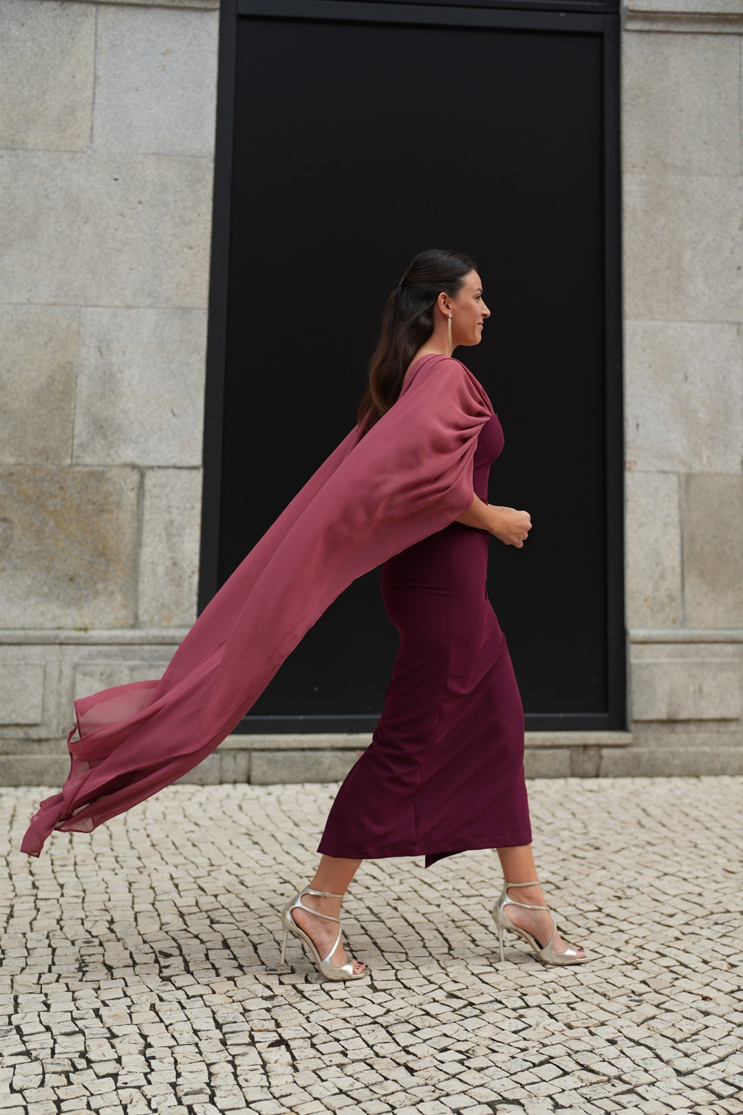 DARK RED NICOLE DRESS