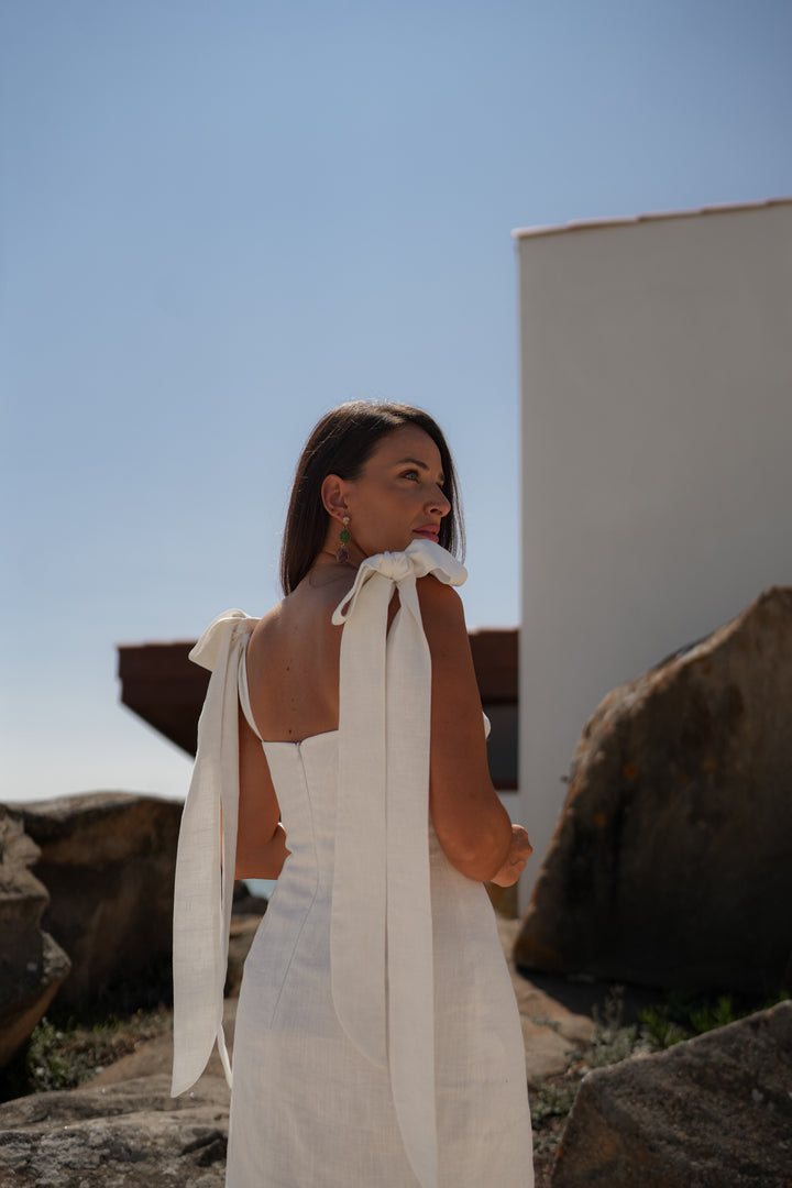 VERONA WHITE LINEN DRESS