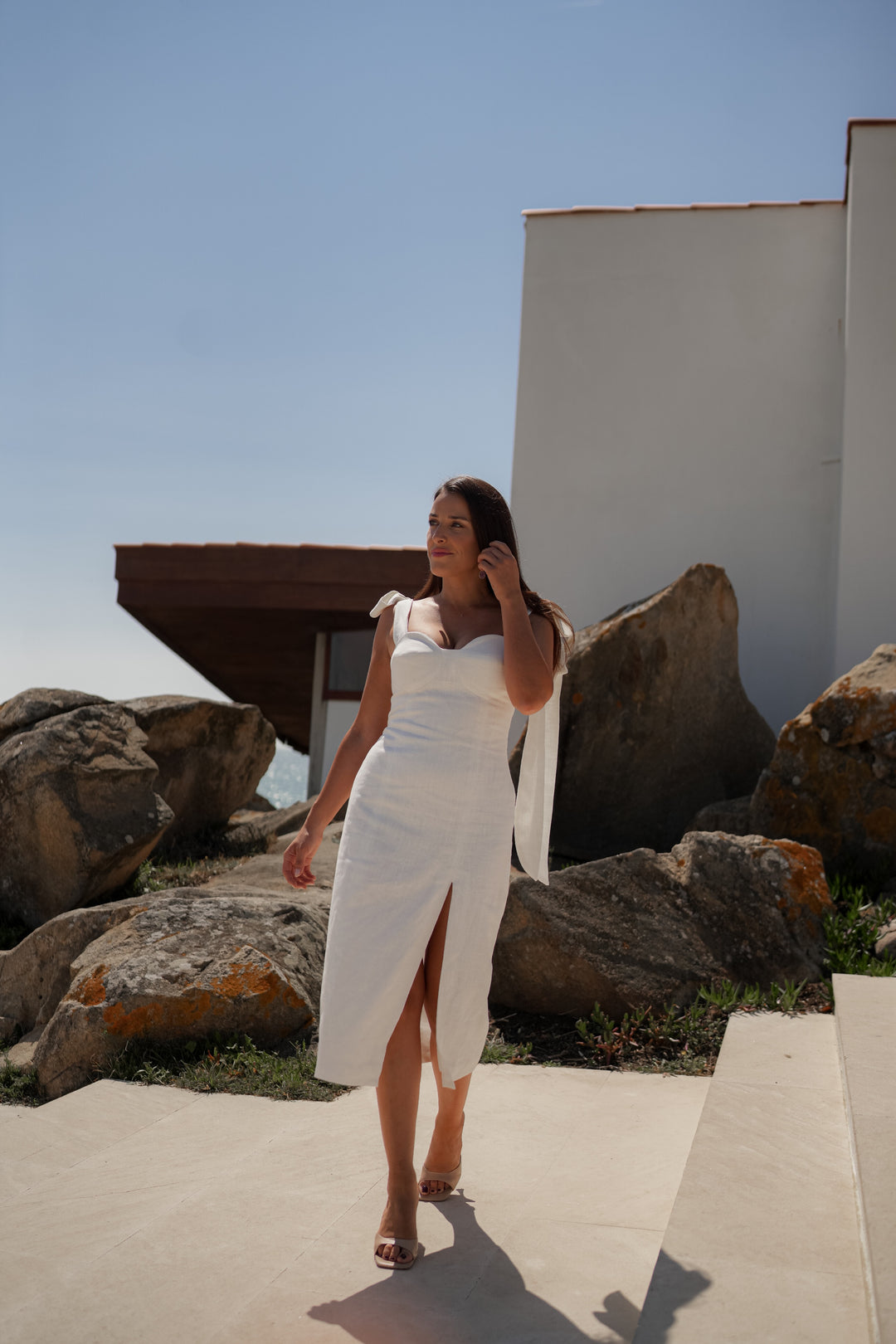 VERONA WHITE LINEN DRESS