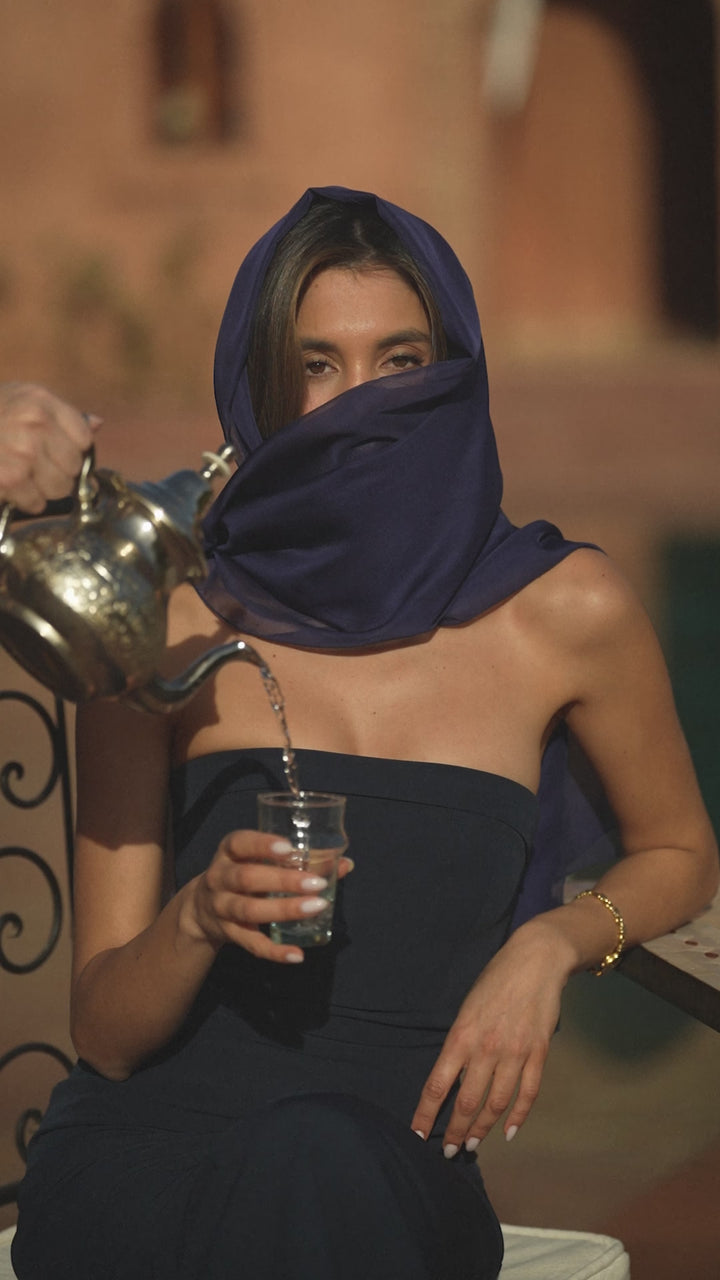 NAVY CAPRI DRESS