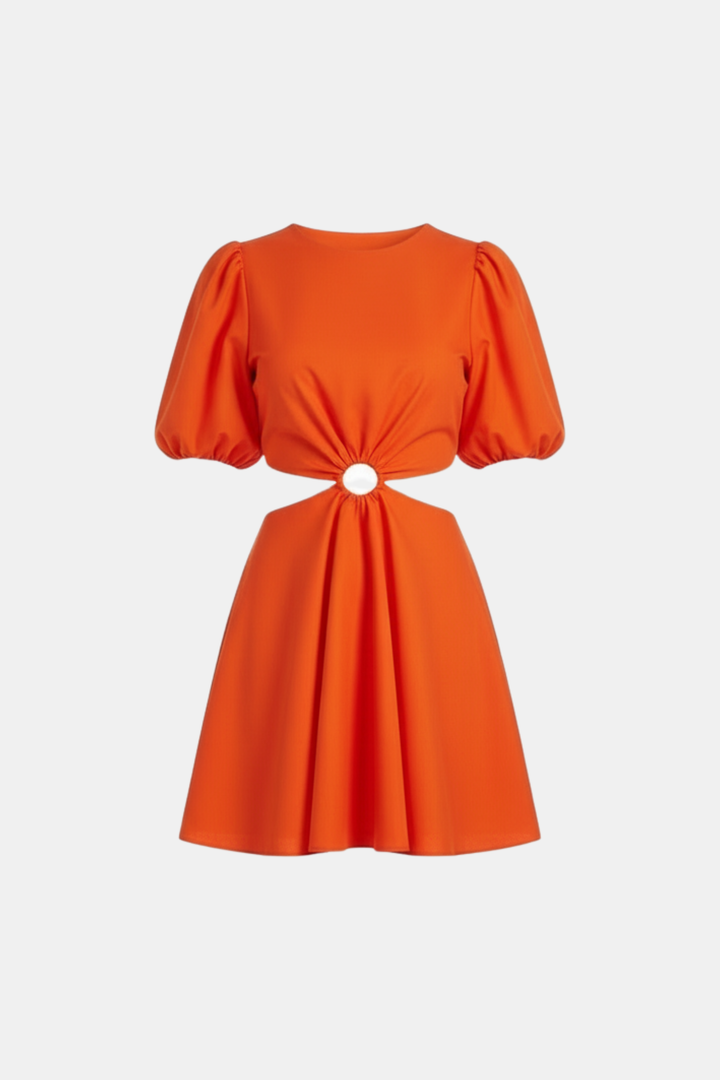 ORANGE FLARED DRESS
