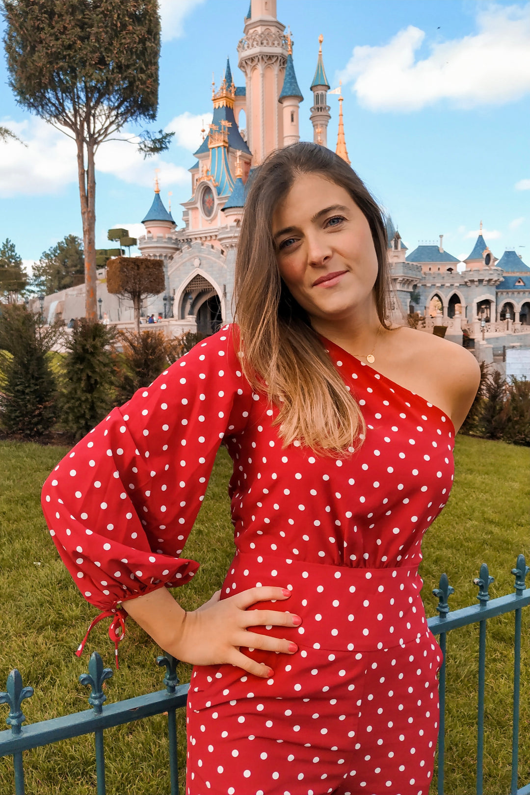 RED POLKA DOTS JUMPSUIT